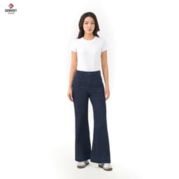 [ẨN] Quần Dài Nữ GENVIET Chất Liệu Jean Cao Cấp Dáng Loe, Quần Bò Nữ Ống Vẩy Đơn Giản Tôn Dán 8721 2