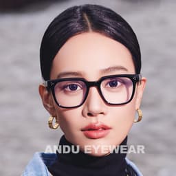 Gọng kính cận thời trang nam nữ ANDU EYEWEAR dáng vuông chống tia UV chất liệu nhựa 91AD37 8