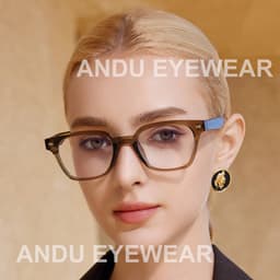 Gọng kính cận thời trang nam nữ ANDU EYEWEAR dáng vuông chống tia UV nhựa cốt kim loại - 91AD47 8