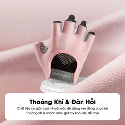 Găng Tay Sport Tập Gym Nữ Chống Trượt Tập Yoga, Gym, Goft, Đạp Xe, Đệm Silicon Cao Cấp - GT-SportNuSilicone 4