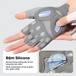 Găng Tay Sport Tập Gym Nữ Chống Trượt Tập Yoga, Gym, Goft, Đạp Xe, Đệm Silicon Cao Cấp - GT-SportNuSilicone 7