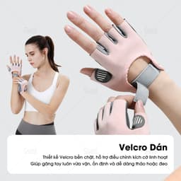 Găng Tay Sport Tập Gym Nữ Chống Trượt Tập Yoga, Gym, Goft, Đạp Xe, Đệm Silicon Cao Cấp - GT-SportNuSilicone 6