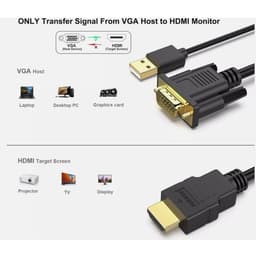 Cáp chuyển đổi VGA sang HDMI dài 1.8m hỗ trợ 1080P cho PC/Laptop ra TV/Monitor 3