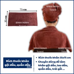 Combo 20 khăn gội đầu quấn đầu loại Dày BinhMinh Towel mềm mịn siêu thấm hút 2