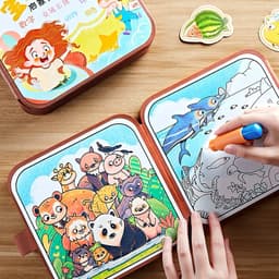 Đồ chơi tranh tô màu nước ma thuật kèm học liệu bóc dán nhiều chủ đề cho bé bộ tập vẽ tranh màu nước trẻ em 8