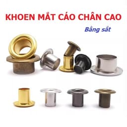 Khoen mắt cáo 5mm, 6mm, 8mm, 9mm, 10mm, 12mm, 14mm, 15mm, 17mm Chân cao Bằng SẮT Màu bạc Bịch 100 cái Có long đền 1