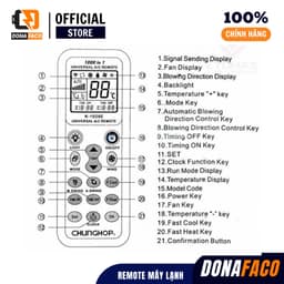 Remote máy lạnh đa năng K-1028E 1000 In 1 (Universal) chính hãng bảo hành 24 tháng 3