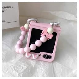 [CÓ SẴN] Ốp Z Flip6 - Z Flip5 - Flip4 - Flip3 5G màu pastel dây nơ charm tai mèo kèm thanh bảo vệ bản lề 3
