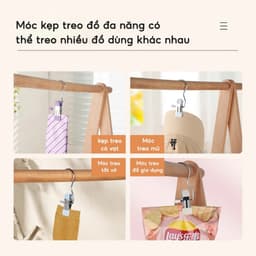 COMBO 30 Móc kẹp quần áo đa năng JYoohome Móc kẹp treo quần áo tiện ích giữ đồ gọn gàng bền đẹp 6