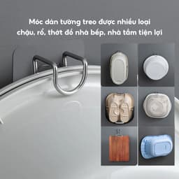 COMBO 3 Móc Treo Chậu Thau Dán Tường Inox 304 JYoohome Móc Treo Khăn Quần Áo Đồ Nhà Bếp Phòng Tắm 2