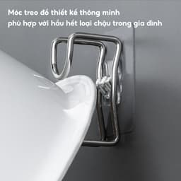 COMBO 3 Móc Treo Chậu Thau Dán Tường Inox 304 JYoohome Móc Treo Khăn Quần Áo Đồ Nhà Bếp Phòng Tắm 3
