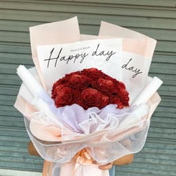 Bó hoa nhũ, sáp thơm quà tặng 8/3, 20/10, 20/11 quà tặng sinh nhật… kèm đèn led 3