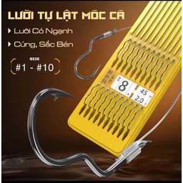 Thẻo câu đài buộc sẵn lưỡi tự lật tự động đóng đâm cá câu cá rô cá diếc cá chép cá trắm 1vỉ 10 cặp 3