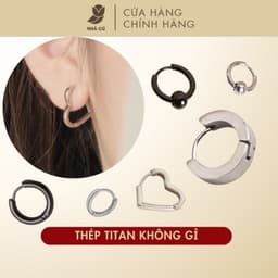 (TITAN) Bông Tai Nữ Nhà Cú Khoen Tròn Khuyên Tai Thép Y Tế Không Đen Gỉ Hạn Chế Dị Ứng Kiểu Dáng Unisex 18509 1