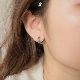 (TITAN) Bông Tai Nữ Nhà Cú Khoen Tròn Khuyên Tai Thép Y Tế Không Đen Gỉ Hạn Chế Dị Ứng Kiểu Dáng Unisex 18509 4