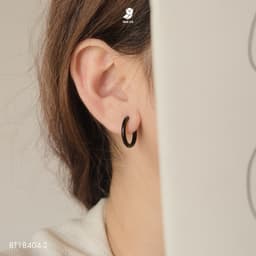 (TITAN) Bông Tai Nữ Nhà Cú Khoen Tròn Khuyên Tai Thép Y Tế Không Đen Gỉ Hạn Chế Dị Ứng Kiểu Dáng Unisex 18509 5