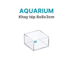 Khay nhỏ bằng kính dùng trồng cây thuỷ sinh, để thức ăn cho tép kích thước 8x8x3cm 1