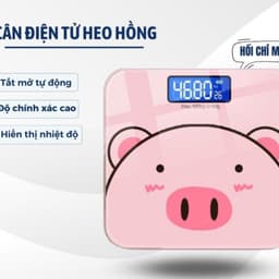 Cân điện tử sức khỏe - Cân thông minh hình lợn hồng kute [ HÀNG TỐT ] 2