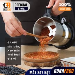 Máy xay hạt ngũ cốc, gia vị 8 lưỡI inox đa năng food grinder cực bén có tay cầm 8