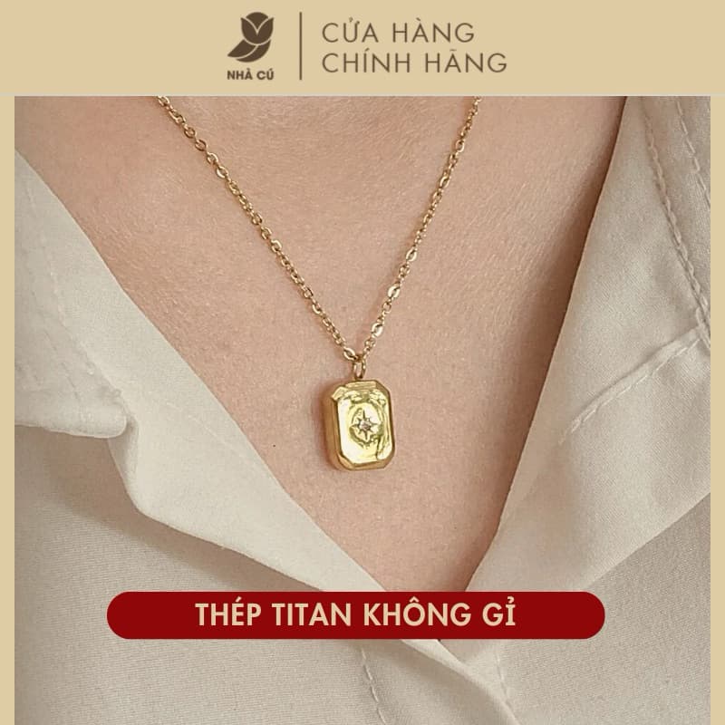 [Titan] Dây Chuyền/ Vòng Cổ Giọt Nước Đính Đá Tinh Tú NHÀ CÚ Thép Y Tế Titan 7133