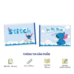 Sổ Vở Vẽ Mỹ Thuật A4 - Ghim Gáy Mở Ngang - 20 Tờ - 100gsm - Minh Châu 578 5
