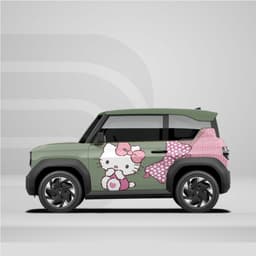 Sticker Tem Dán Decal Xe VF3 Mèo Hồng  In Hình Theo Yêu Cầu IB Shop 4