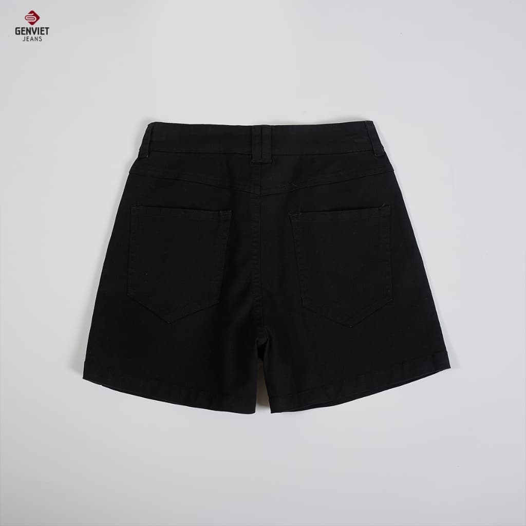 [ẨN] Quần Đùi Kaki Nữ GENVIET JEANS Vải Thô Cạp Cao Dáng A Hiện Đại, Quần Đùi Thô Nữ Dáng Suông Trẻ Trun 8723