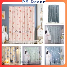 Rèm cửa dán tường không cần khoan đục nhiều họa tiết PM DECOR, rèm cản nắng, cản gió,cản tia UV 1