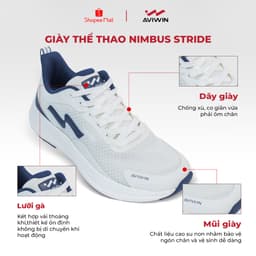 [NB01] [TĂNG 1 SIZE] [Tặng Kèm Tất] Giày Thể Thao Nam Nữ AVIWIN Nimbus Stride NB01 Chât EVA 2 Lớp 4