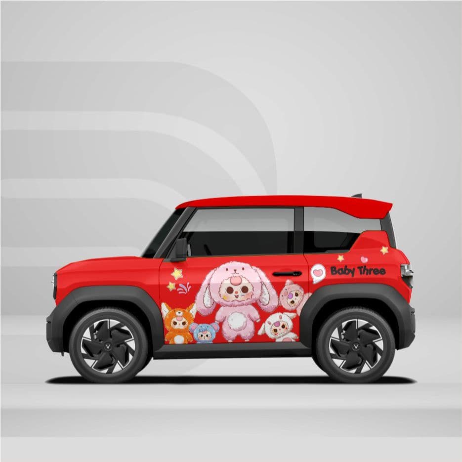 [HỎA TỐC] Sticker Tem Dán Decal Xe VF3 Mẫu Hình Baba Three In Hình Theo Yêu Cầu IB Shop Temxe.Net