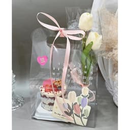 Combo 5 Túi mica in lịch, Túi lịch đựng quà Valentine, Túi lịch đựng hoa và bánh 1