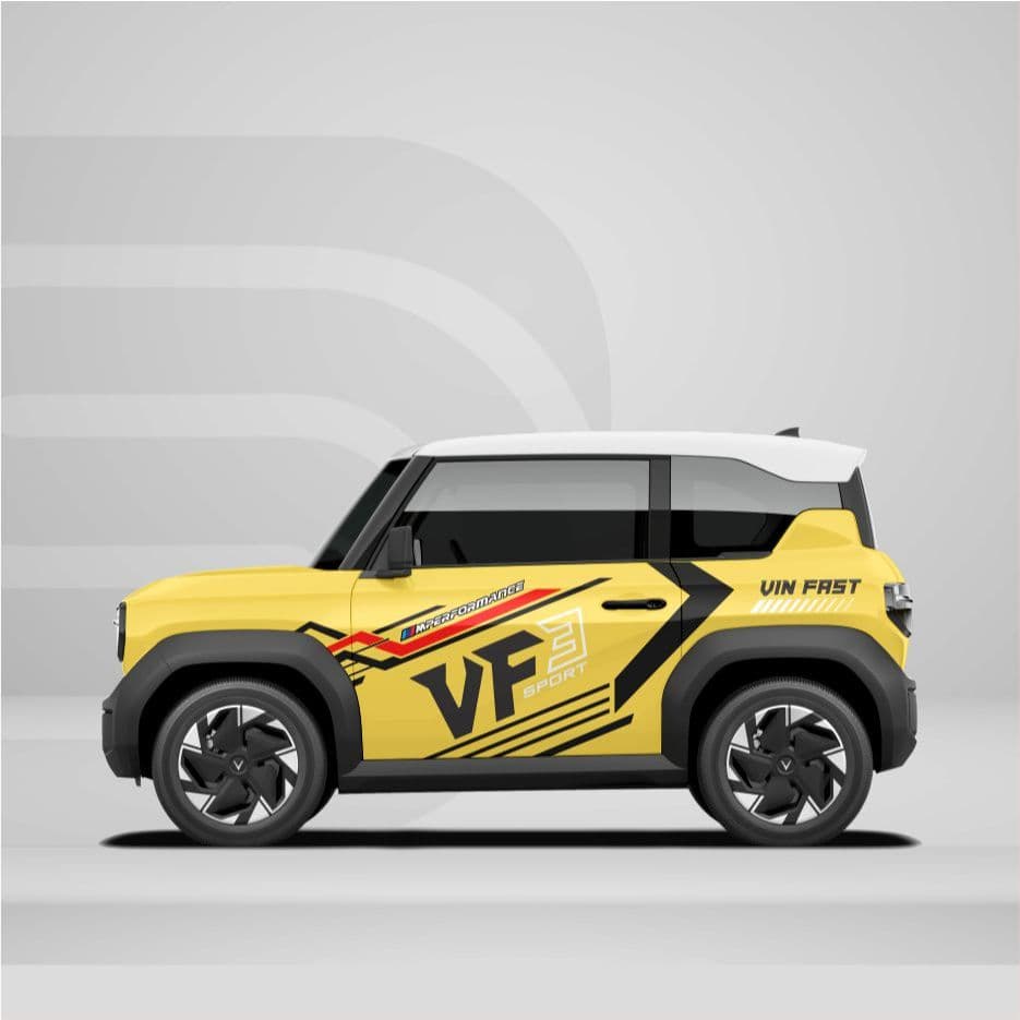 [HỎA TỐC] Sticker Tem Dán Decal Xe VF3 Mẫu  Thể Thao 2 Bên In Theo Yêu Cầu IB Shop Temxe.Net
