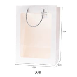 [SIZE ĐẠI] Túi Giấy Trắng Có Cửa Sổ Trong Suốt Đựng Hoa, Gấu, Quà Hàng Loại Dày Dặn 7