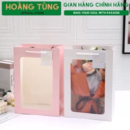 [SIZE ĐẠI] Túi Giấy Trắng Có Cửa Sổ Trong Suốt Đựng Hoa, Gấu, Quà Hàng Loại Dày Dặn 3