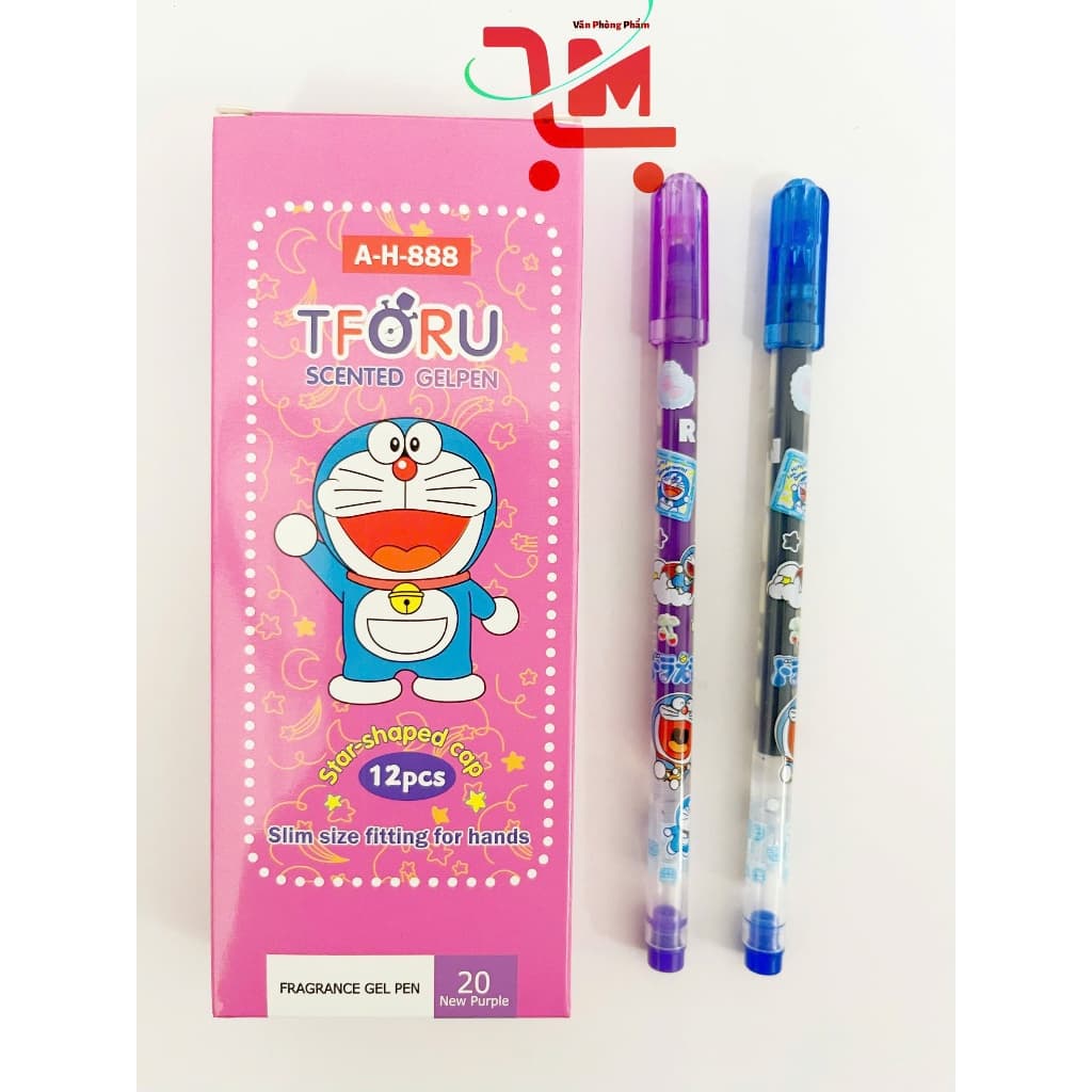 Hộp 12 Cây Bút Gel A-H-888 TFORU Ngòi 0.4MM/Mực Tươi Sáng, Màu Mực Đậm, Mực Xanh, Đỏ, Đen, Tím/Mực Có Mùi Thơm Nhẹ