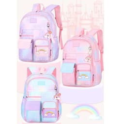 [Tặng phụ kiện cầu vồng] Balo ulzzang nữ thời trang hàn quốc màu pastel đẹp dễ thương đựng vừa laptop đi học cấp 2 3 8