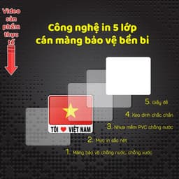 Sticker Dán Xe Cờ Việt Nam – Tem Dán Tôi Yêu Việt Nam Trang Trí Ô Tô, Xe Máy Chống Nước 4