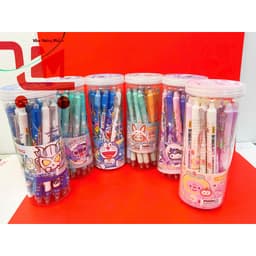 Lon 20 Cây Bút Gel Bấm Xoá Được Nhiều Mẫu Hoạt Hình Ngòi 0.5MM/ Mực Xanh, Tím, Gôm Bôi Không Mòn (Giao Mẫu Ngẫu Nhiên) 3