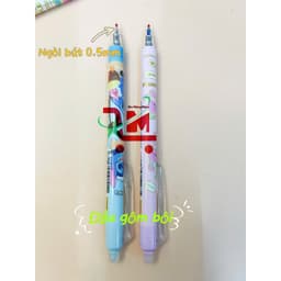 Lon 20 Cây Bút Gel Bấm Xoá Được Nhiều Mẫu Hoạt Hình Ngòi 0.5MM/ Mực Xanh, Tím, Gôm Bôi Không Mòn (Giao Mẫu Ngẫu Nhiên) 7