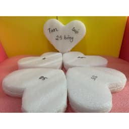 Xốp PE, xốp dẻo cắm hoa, nhiều độ dày 5cm nhiều kích thước, Phôi tim tròn hoa sáp 4