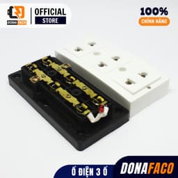 Ổ cắm điện chống cháy nhựa ABS 3 lỗ 2 chấu đồng cao cấp chịu tải chống giật 3