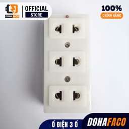 Ổ cắm điện chống cháy nhựa ABS 3 lỗ 2 chấu đồng cao cấp chịu tải chống giật 5