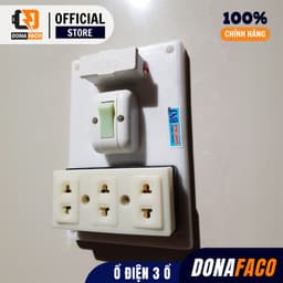 Ổ cắm điện chống cháy nhựa ABS 3 lỗ 2 chấu đồng cao cấp chịu tải chống giật 6