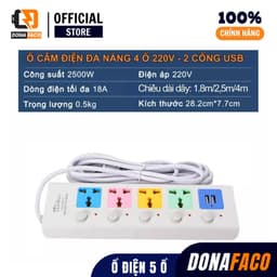 Ổ cắm điện đa năng 7 Cổng có Sạc USB dây dài 3M Và 5M hất Lượng Cao 100% Chính Hãng 7