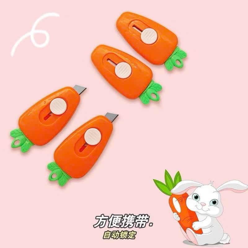 Combo 3 dao rọc giấy DG2 cà rốt mini tiện ích làm móc khoá, unboxing khui hàng
