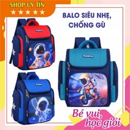 Ba lô chống gù cho học sinh cấp 1 cấp 2 hình phi hành gia, Balo đi học bé trai tiểu học trung học 1