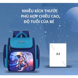 Ba lô chống gù cho học sinh cấp 1 cấp 2 hình phi hành gia, Balo đi học bé trai tiểu học trung học 2