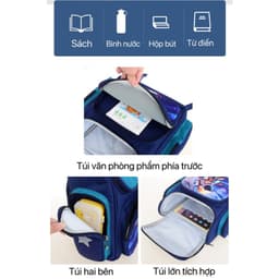 Ba lô chống gù cho học sinh cấp 1 cấp 2 hình phi hành gia, Balo đi học bé trai tiểu học trung học 4