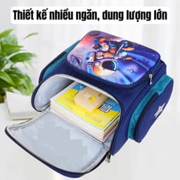 Ba lô chống gù cho học sinh cấp 1 cấp 2 hình phi hành gia, Balo đi học bé trai tiểu học trung học 6