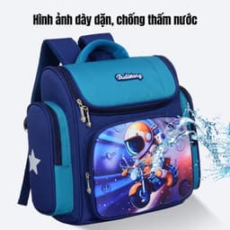 Ba lô chống gù cho học sinh cấp 1 cấp 2 hình phi hành gia, Balo đi học bé trai tiểu học trung học 7